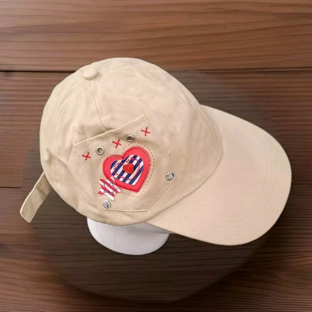Women's‎ Baseball Cap Hat OS Pocket with Hearts Cottage Style Designer